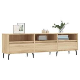 Berkfield Home TV Cabinet Sonoma Oak 150x30x44.5 cm Engineered Wood in Light Tan - thumbnail 3
