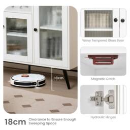 SPETLEK Kitchen Storage Cabinet Wood Buffet Sideboard Cupboard in White - Size: 0.6m2 - thumbnail 5