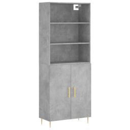 Berkfield Home Highboard Concrete Grey 69.5x34x180 cm Engineered Wood - thumbnail 2