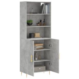 Berkfield Home Highboard Concrete Grey 69.5x34x180 cm Engineered Wood - thumbnail 3