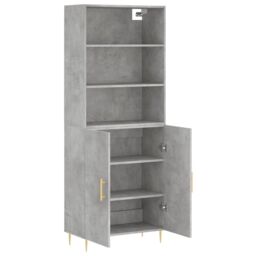 Berkfield Home Highboard Concrete Grey 69.5x34x180 cm Engineered Wood - thumbnail 4