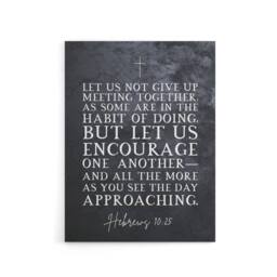 "Artery8 Hebrews 10 25 Encourage One Another Bible Quote Canvas Art in Grey - Size: W18"" x H24""" - thumbnail 1