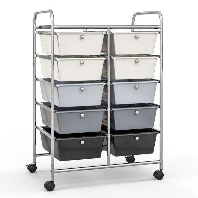 COSTWAY 4-Drawer Rolling Storage Cart | Mobile Organizer With Wheels For Home & Office