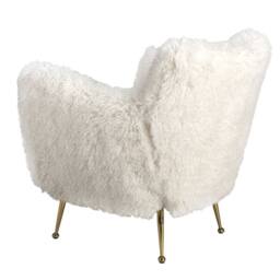 Angel Cerda White Long-Pile Fabric Armchair with Gold-Coloured - thumbnail 7