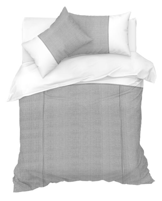 Sweet Dreams Soft & Durable Striped Duvet Cover Set with Pillowcases in Black - Size: King