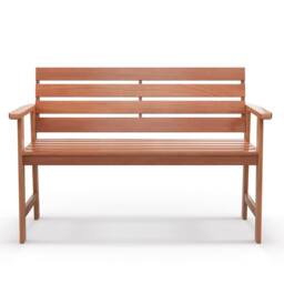 Costway Patio Hardwood Bench Outdoor Loveseat Backyard Wood 2-Seat Chair in Natural - thumbnail 9