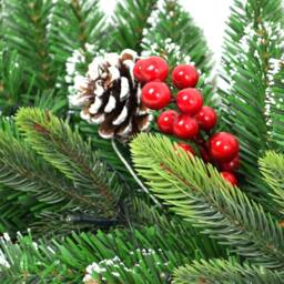 Shatchi 55cm Berries & Pine Cones Frosted Tips ‎Green Christmas Wreath in Green - thumbnail 5