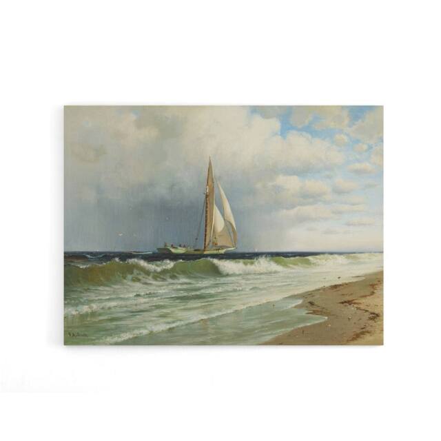 "Artery8 Silva At Coney Island Painting Wall Canvas Wall Art Print in Blue - Size: W18"" x H24""" - image 1