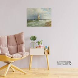 "Artery8 Silva At Coney Island Painting Wall Canvas Wall Art Print in Blue - Size: W18"" x H24""" - thumbnail 3