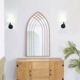 Charles Bentley Lisbon Arch Mirror Weather Resistant Wall Mounted in Beige - thumbnail 3
