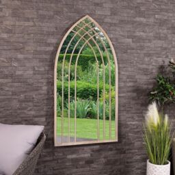 Charles Bentley Lisbon Arch Mirror Weather Resistant Wall Mounted in Beige