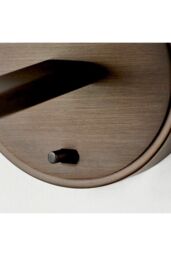 Netlighting Daley Wall Lamp Antique Bronze Plate Marble Fabric Round Shade With Usb Socket in Brown - thumbnail 6