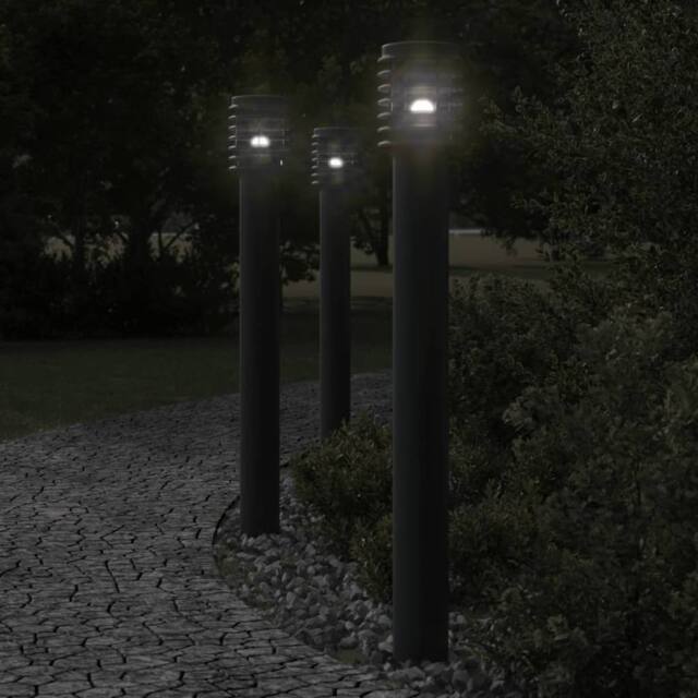 Berkfield Home Outdoor Floor Lamp Black 110cm Stainless Steel - image 1