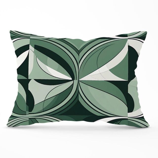 Warren Reed - Designer Geometric Green Black Cushions - Size: 45 cm x 45 cm - image 1