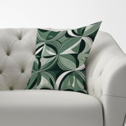 Warren Reed - Designer Geometric Green Black Cushions - Size: 45 cm x 45 cm - thumbnail 2