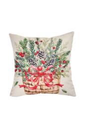 Living and Home Christmas Themed Decorative Pillow Case with Festive Motifs - thumbnail 3