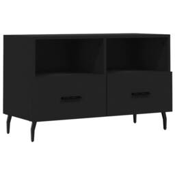 Berkfield Home TV Cabinet Black 80x36x50 cm Engineered Wood - Size: 80 x 36 x 50 cm - thumbnail 1