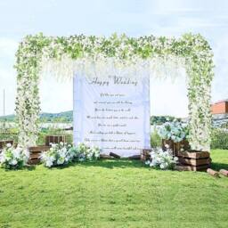 VOGREX White 2X Artificial Fake Hanging Wisteria Silk Flowers - thumbnail 3