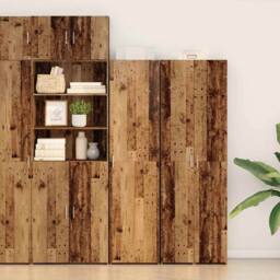 Berkfield Home Highboard Old Wood 50x42.5x185 cm Engineered Wood in Brown - thumbnail 2