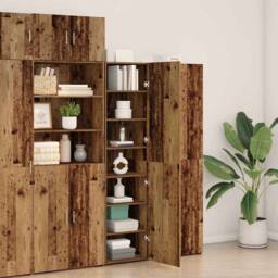 Berkfield Home Highboard Old Wood 50x42.5x185 cm Engineered Wood in Brown - thumbnail 4