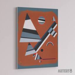 "Artery8 Gris Grey Abstract Painting Kandinsky Canvas Wall Art Print - Size: W12"" x H16""" - thumbnail 2