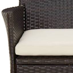 Berkfield Home Beautiful 5 Piece Garden Bistro Set with Cushions Brown Poly Rattan - thumbnail 7