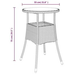 Berkfield Home Beautiful 5 Piece Garden Bistro Set with Cushions Brown Poly Rattan - thumbnail 9