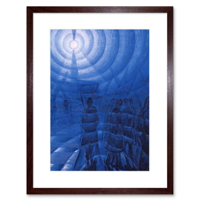 "Artery8 Wall Art Print Russolo Solidity of Fog Painting Framed in Brown - Size: W7"" x H9""" - image 1