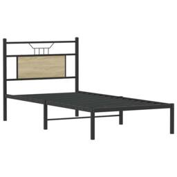 Berkfield Home Bed Frame without Mattress Sonoma Oak 90x200 cm Engineered Wood in Black - thumbnail 5