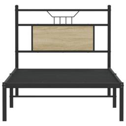 Berkfield Home Bed Frame without Mattress Sonoma Oak 90x200 cm Engineered Wood in Black - thumbnail 6