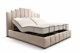 PARADISE BEDS LTD Tech Art Deco Electric Adjustable Bed Set with Pocket Sprung Mattress in Cream - Size: King - thumbnail 4