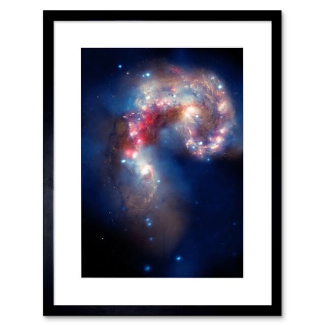 Artery8 Wall Art Print Hubble Space Astronomy Colourful Antennae Galaxies Galactic Spectacle Colliding Pair Mosaic Composite w/ Chandra X-Ray - image 1