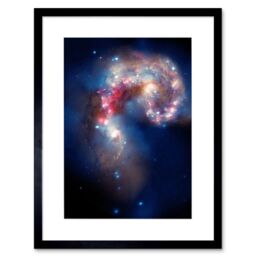 Artery8 Wall Art Print Hubble Space Astronomy Colourful Antennae Galaxies Galactic Spectacle Colliding Pair Mosaic Composite w/ Chandra X-Ray - thumbnail 1