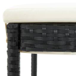 Berkfield Home Modern Garden Bar Stools with Cushions 2 pcs Black Poly Rattan - thumbnail 8