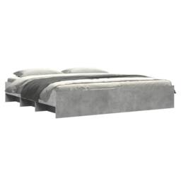 Berkfield Home Bed Frame without Mattress Concrete Grey 200x200cm Engineered Wood - Size: 200x200 cm - thumbnail 3