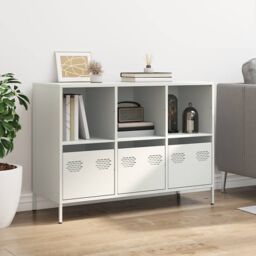Berkfield Home Sideboard White 101.5x39x73.5 cm Cold-rolled Steel - thumbnail 3