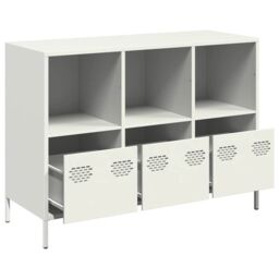 Berkfield Home Sideboard White 101.5x39x73.5 cm Cold-rolled Steel - thumbnail 4