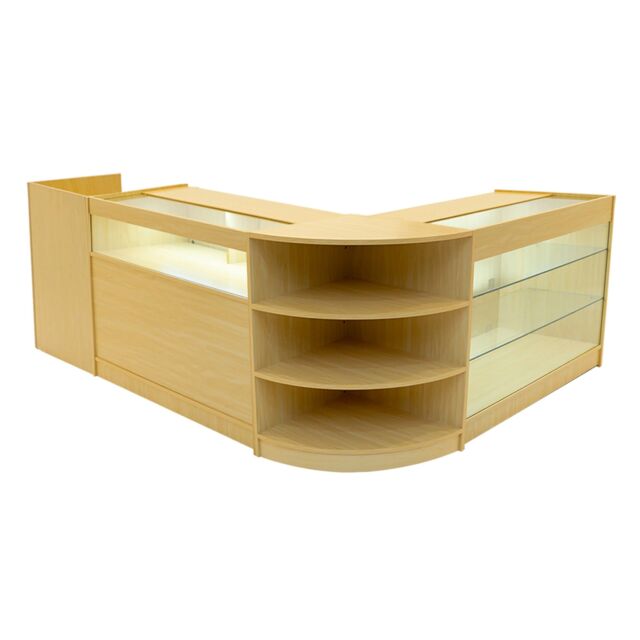 Monstershop Hyperion LED Shop Counter Set K1200, B1200, TB60 & LM60 - Maple in Beige - image 1