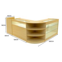 Monstershop Hyperion LED Shop Counter Set K1200, B1200, TB60 & LM60 - Maple in Beige - thumbnail 3