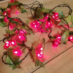 Samuel Alexander 2.8m Christmas Holly Garland with Red Berries & 40 Red LEDs