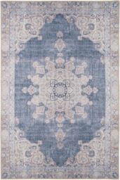 Kukoon Denim Blue Vintage Medallion Non Slip Washable Low Pile Rug - Size: 240 cm x 330 cm - thumbnail 1