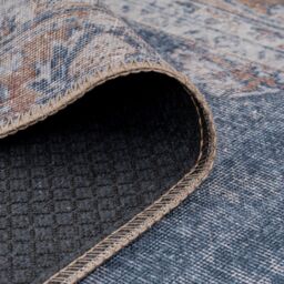 Kukoon Denim Blue Vintage Medallion Non Slip Washable Low Pile Rug - Size: 240 cm x 330 cm - thumbnail 5