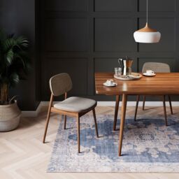 Kukoon Denim Blue Vintage Medallion Non Slip Washable Low Pile Rug - Size: 240 cm x 330 cm - thumbnail 2