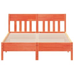 Berkfield Home Bed Frame without Mattress Wax Brown 120x200 cm Solid Wood Pine - Size: Small Double - thumbnail 4