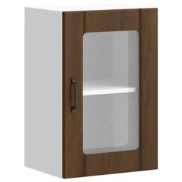 Berkfield Home Kitchen Wall Cabinet with Glass Door Lucca Brown Oak - thumbnail 3