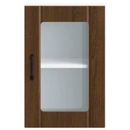 Berkfield Home Kitchen Wall Cabinet with Glass Door Lucca Brown Oak - thumbnail 6