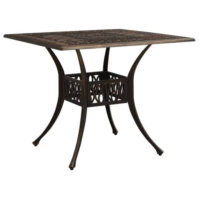 Berkfield Home Garden Table Bronze 90x90x73 cm Cast Aluminium in Brown - Size: 90 x 90 x 73 cm - image 1