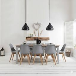 Nöa and Nani Canterbury Dining Table 180cm in Silk Grey and Dark Pine - thumbnail 3