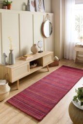 Origin Fine Stripes Purple / Pink - Size: 67 cm x 200 cm