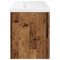 Berkfield Home Bathroom Sink Cabinet with Built-in Basin Old Wood in Brown - thumbnail 7